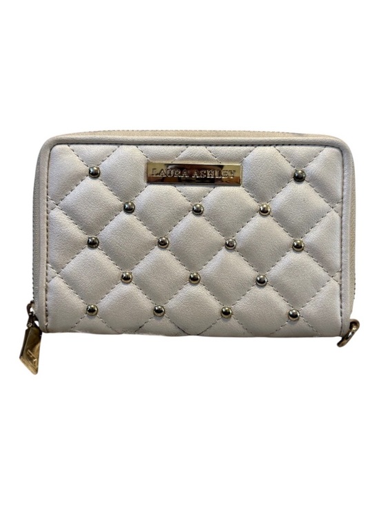 Laura Ashley Handbags - Laura Ashley Champagne Quilted Studded Zip Passport Wallet Organizer